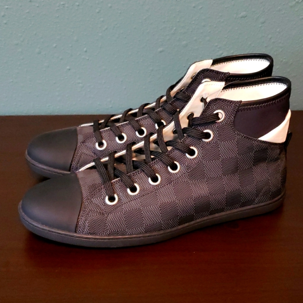 Louis Vuitton Nylon Damien Graphite Sneakers 5.5